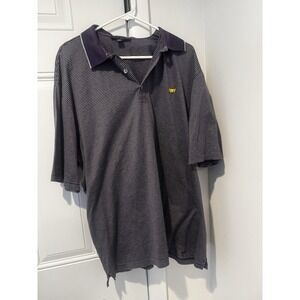 Clubhouse‎ Collection Masters Embroidered Polo Purple Stripes Mens XXL